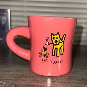 Life‎ is Good Heavy Coffee Mug Campfire Dog